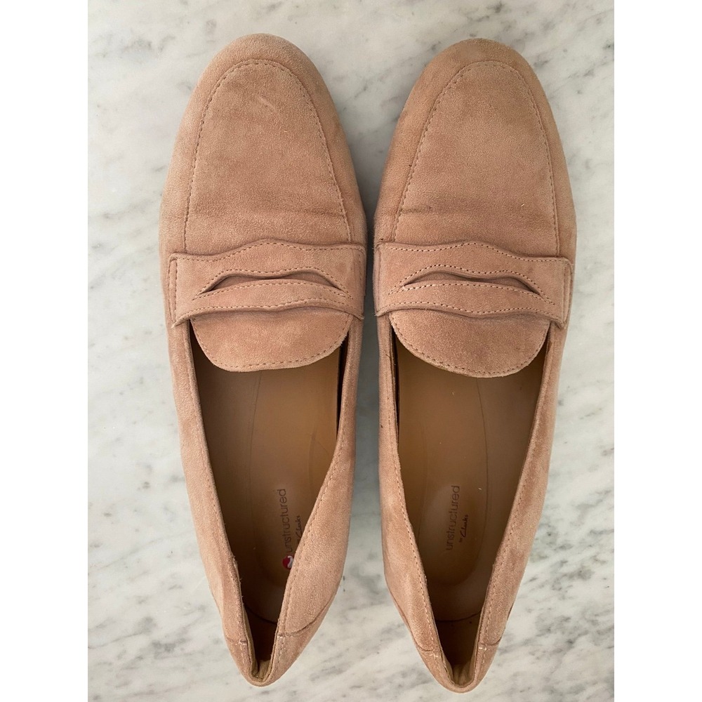 Clarks Shoes Flats 9 Taupe Beige Soft Unstructured Loafer Slip-on s2